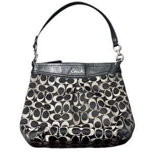 Y2K Coach Ashley Signature C Monogram Hippie Black Shoulder Bag Purse F20111
